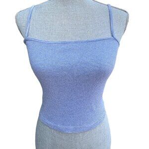 BRANDY MELVILLE 💙 JOHN GALT Blue & White tank crop top